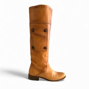 HUGO BOSS Tan Leather Riding Boots